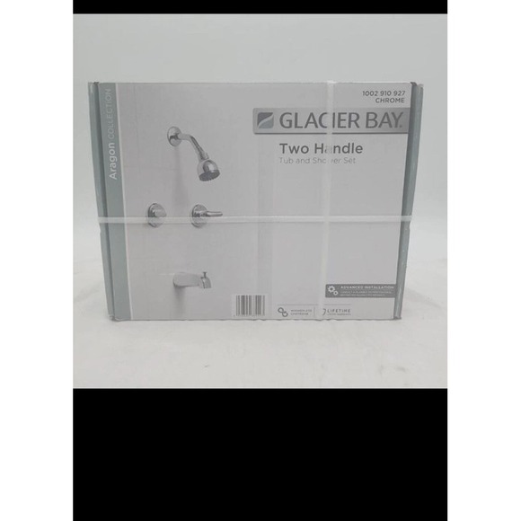 Glacier Bay Other - Glacier Bay Aragon 2 Handle 1 Spray Shower Faucet And Head 1.75 GPM Chrome New